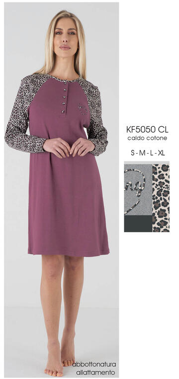 ART. KF5050 CL- camicia notte donna m/l kf5050 cl - Fratelli Parenti